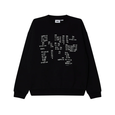 Obey Studios Stamp Extra Heavy felpa girocollo stampata vista frontale