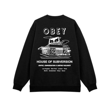 Obey House Of Subversion felpa girocollo con stampa vista frontale