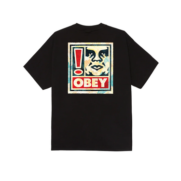 Obey Exclamation Classic T-Shirt nera logo fronte