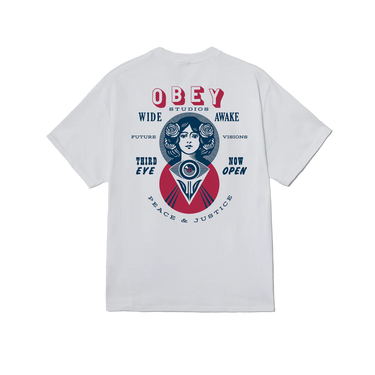 Obey Make Art Third Eye T-Shirt bianca stampa fronte