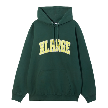 Xlarge Chenille Logo felpa verde logo ricamato vista frontale
