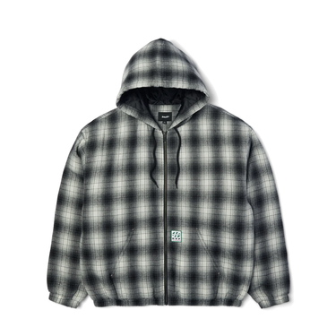 HUF Durango Work Jacket nera giacca imbottita con cappuccio motivo a quadri