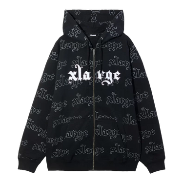 Xlarge Allover Logo Zip Hooded Sweatshirt vista frontale