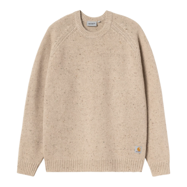 Carhartt WIP Anglistic Sweater Speckled Fleur de Sel vista frontale