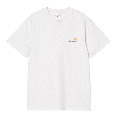 Carhartt WIP American Script T-Shirt bianca logo ricamato fronte