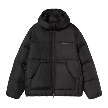 Carhartt WIP Ardon Jacket nera, giacca imbottita con cappuccio, vista frontale