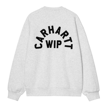 Carhartt WIP Arch Script Sweat grigia vista dettaglio