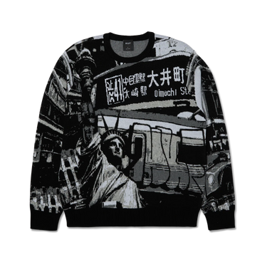 HUF Worldwide Commuter Sweat maglione jacquard vista frontale