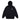 Magenta Fly Hoodie nera dettaglio stampa