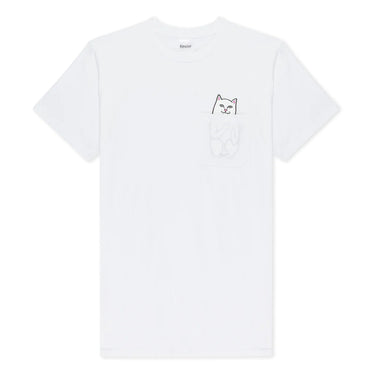 RipNDip Lord Nermal Pocket Tee bianca stampa taschino fronte