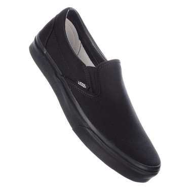Vans Slip On nera bianca canvas camoscio vista laterale