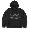 Wasted Paris Chainsaw Hoodie Boxy nera, felpa con cappuccio e stampa grafica, vista frontale