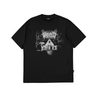 Wasted Paris Haunted T-Shirt nera in cotone pesante, grafica serigrafata sul davanti, vista frontale