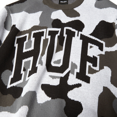 HUF Arch Jacquard Camo maglione girocollo dettaglio motivo camouflage