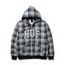 HUF Arch Plaid Full-Zip Hoodie nera felpa con cappuccio motivo a quadri