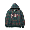HUF Arch Plaid Full-Zip Hoodie verde felpa con cappuccio motivo a quadri
