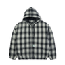 HUF Durango Work Jacket nera giacca imbottita con cappuccio motivo a quadri