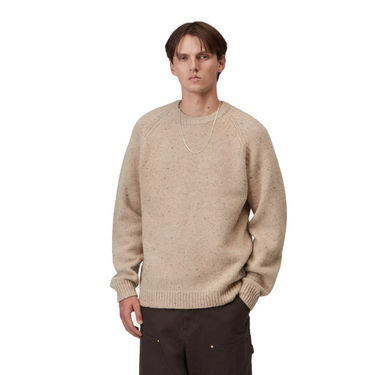 Carhartt WIP Anglistic Sweater Speckled Fleur de Sel, dettaglio maglia melange