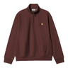 Carhartt WIP Half Zip American Script Sweatshirt amarone vista frontale