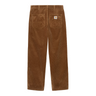 Carhartt WIP Simple Pant marrone Hamilton Brown velluto a coste vista frontale