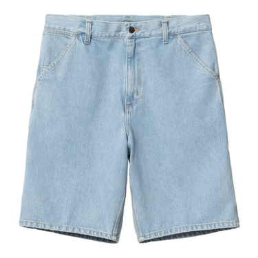 Single Knee Short - Blue Heavy Stone Bleached