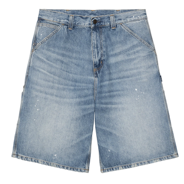 OG Single Knee Short - Blue Destroy Wash Splatter