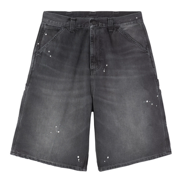 OG Single Knee Short - Black Destroy Wash Splatter