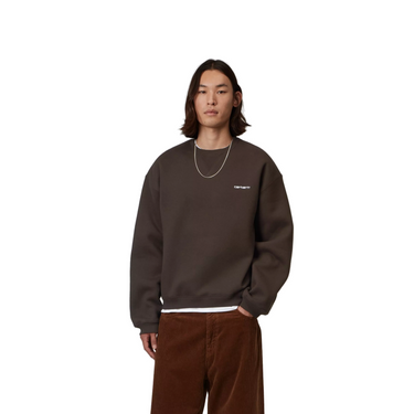 Carhartt WIP Ebbert Sweatshirt marrone Tobacco, dettaglio ricamo sul petto