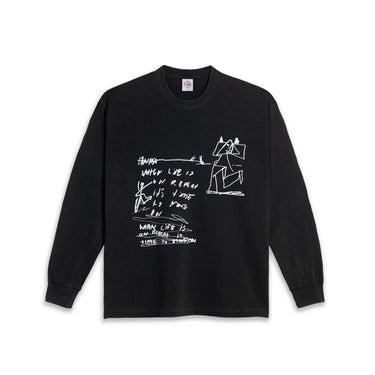 Polar Skate Co. On Repeat LS Tee nera, t-shirt manica lunga, vista fronte