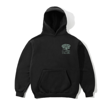 Butter Goods Terrain Pullover Hood nera fronte felpa con cappuccio