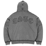 Kingdom Curve Faded Hoodie grigio sbiadito effetto destroyed