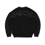 Maglione Bury nero con scritta jacquard Bury in grigio