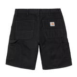 Single Knee Short - Black Rinsed