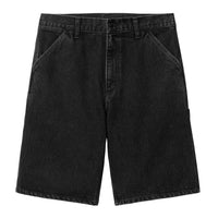 Single Knee Short - Black Stone Washed