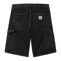 Single Knee Short - Black Stone Washed