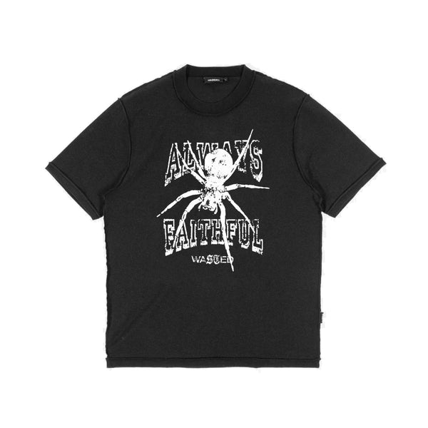 T-shirt Authentic Reverse di Wasted Paris in cotone con serigrafia sul davanti e cuciture visibili effetto reverse